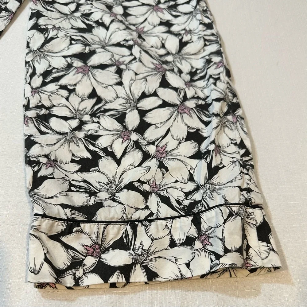 Soma Black White Floral Pajama Lounge Pants L - Picture 3 of 12